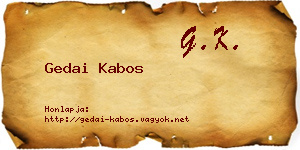 Gedai Kabos névjegykártya